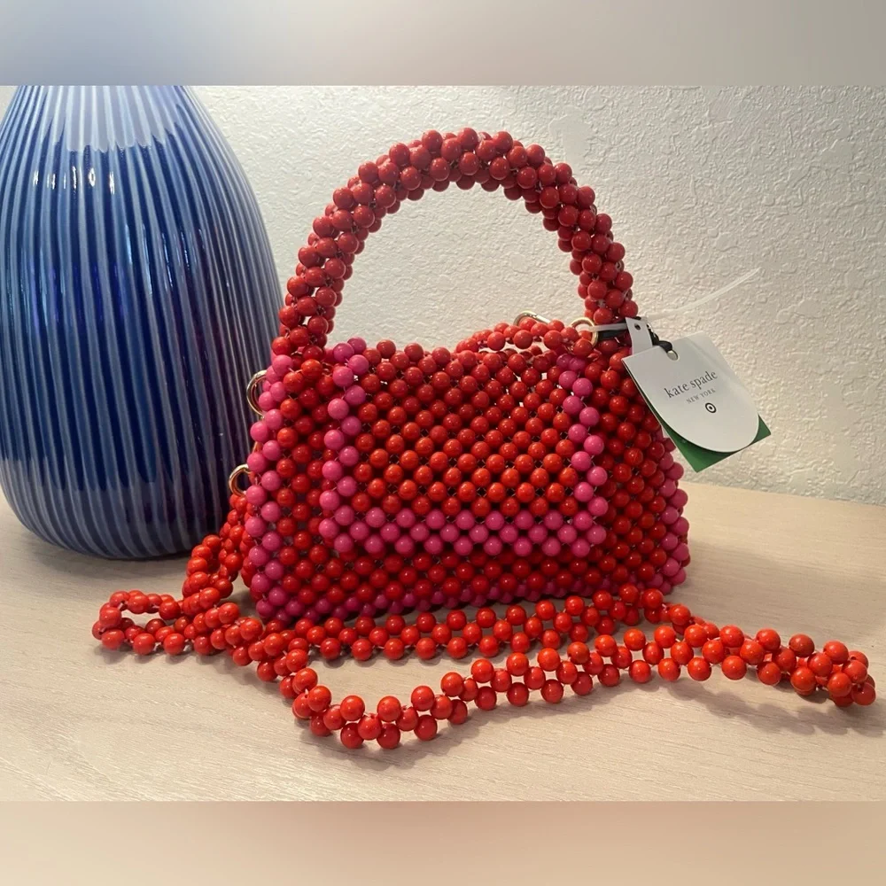 NEW Kate Spade New York x Target - Pink/Red‎ Colorblock Beaded Crossbody Bag